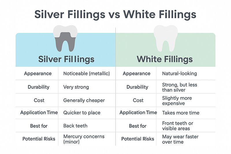 Silver vs White Fillings for children