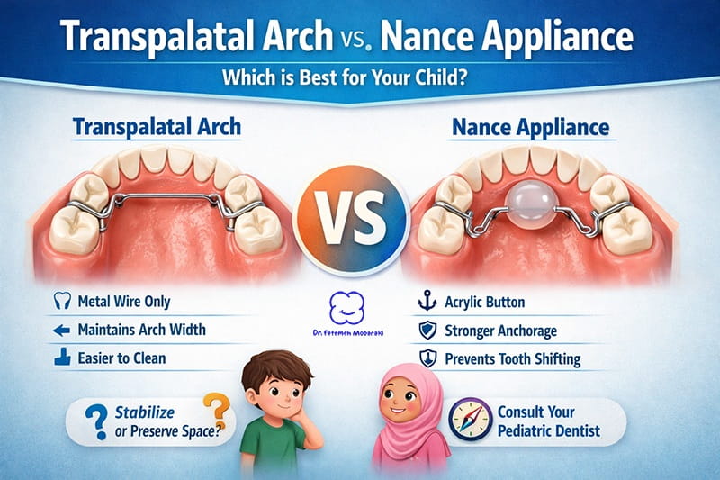 transpalatal arch space maintainer vs nance